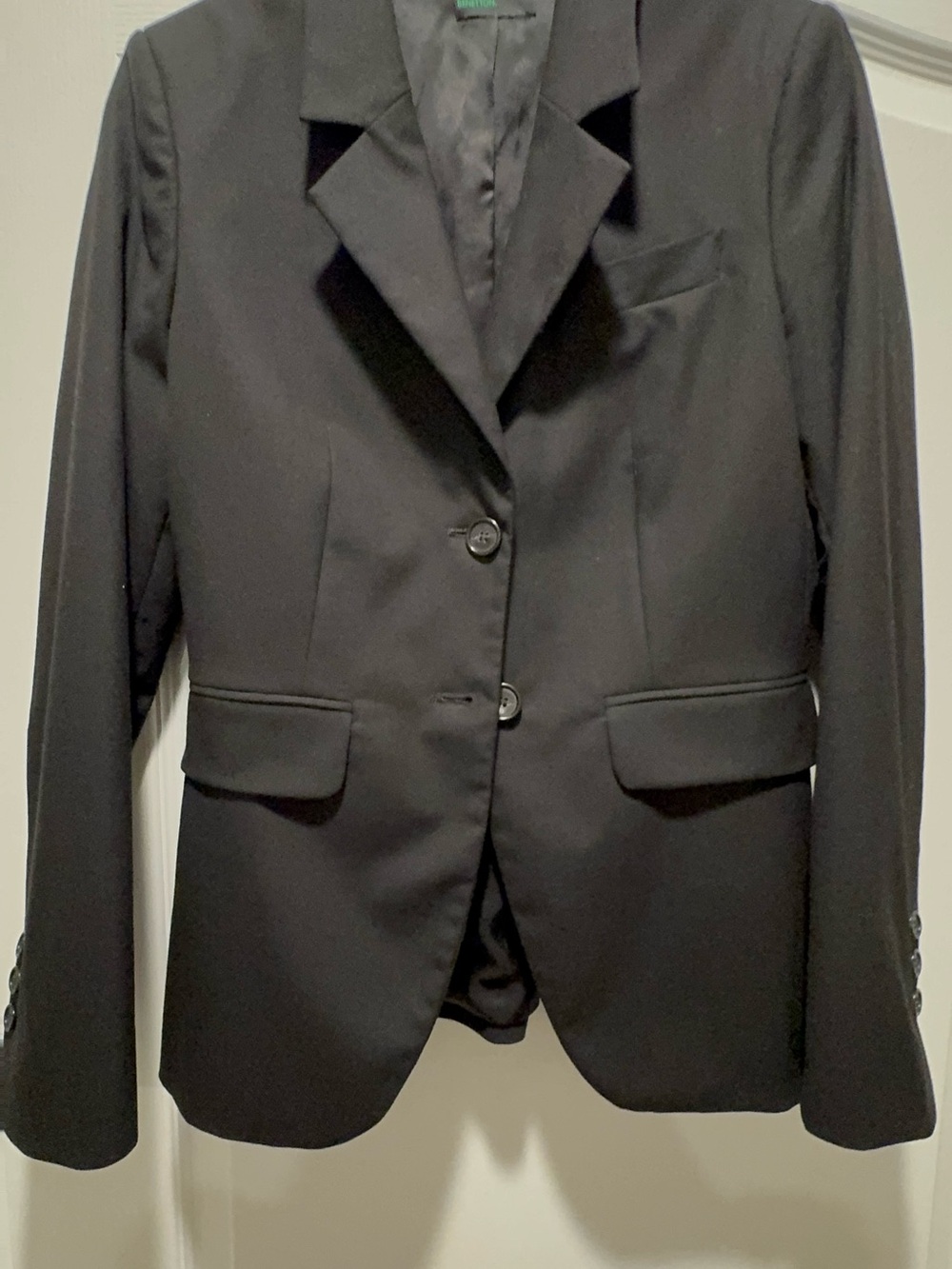 United Colors Of Benetton Black Women's Two-Button Blazer Jacket
